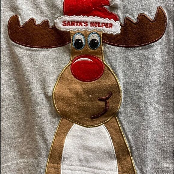 Boys ho ho ho Christmas Santas helper long sleeve top thank you - Picture 2 of 3